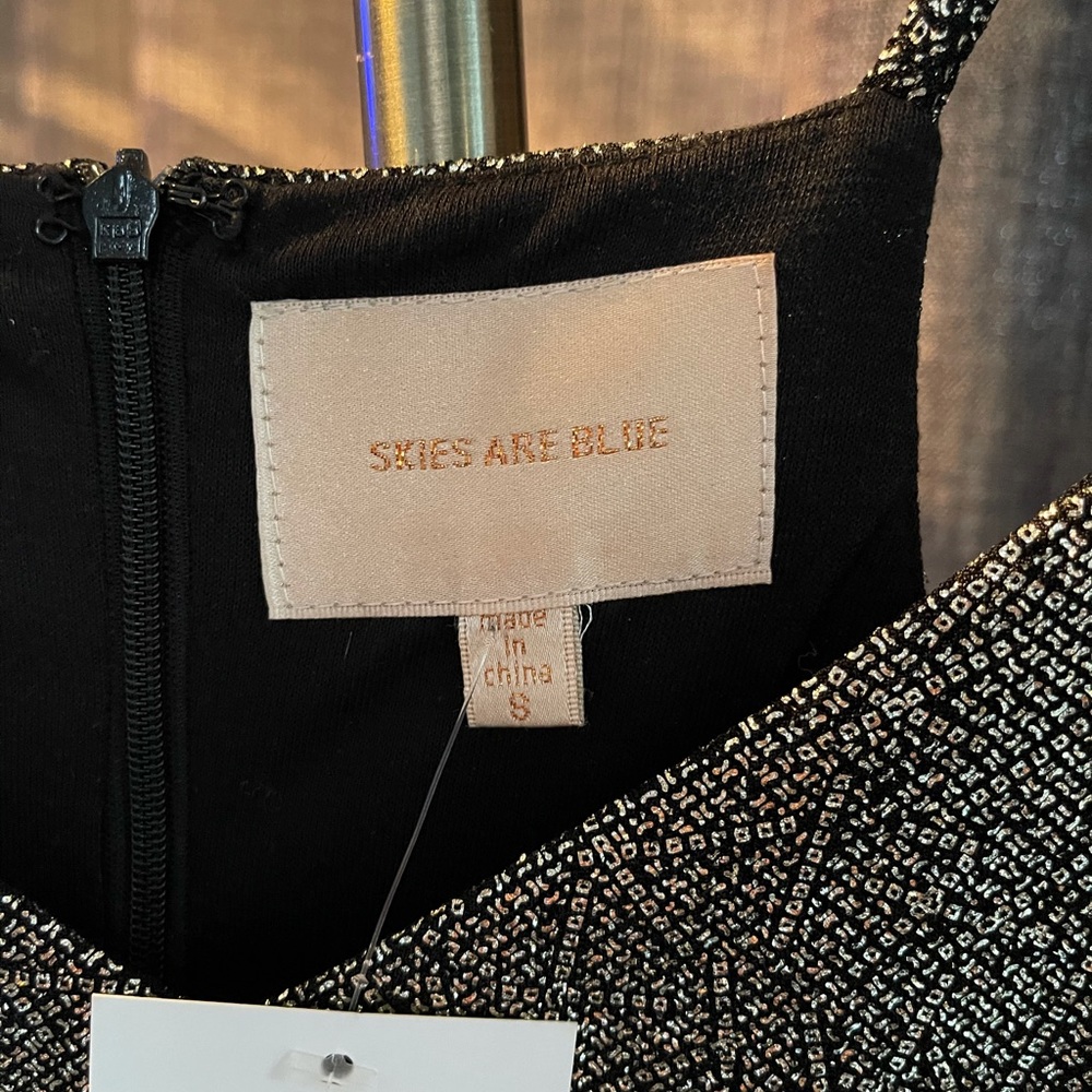 NWT Skies Are Blue gold shimmer dress - Picture 4 of 14